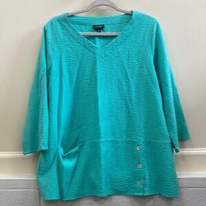 Toofan women’s size medium green tunic top